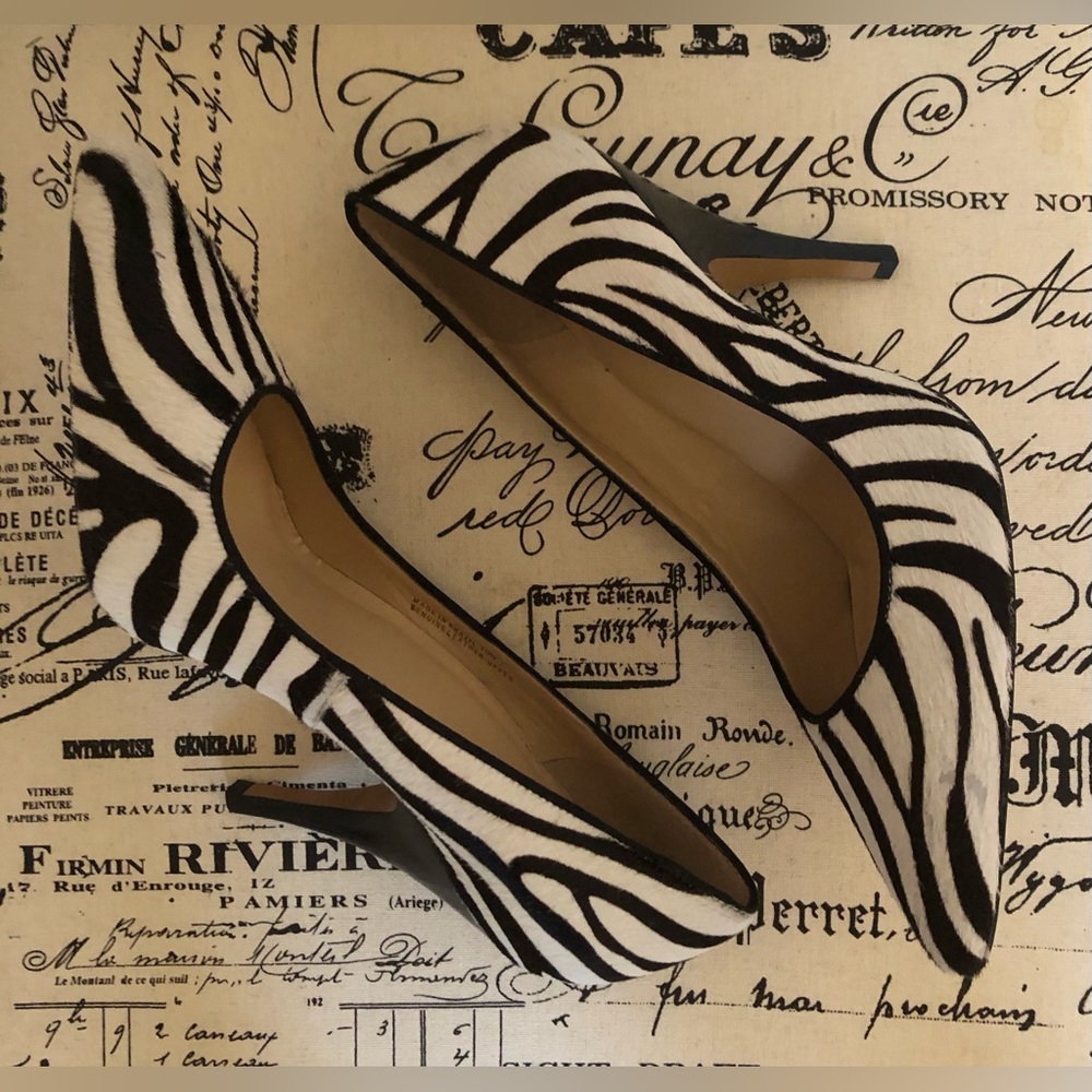 Heels; Talbots; Zebra Print; Leather Upper; Approx. 4” Heel